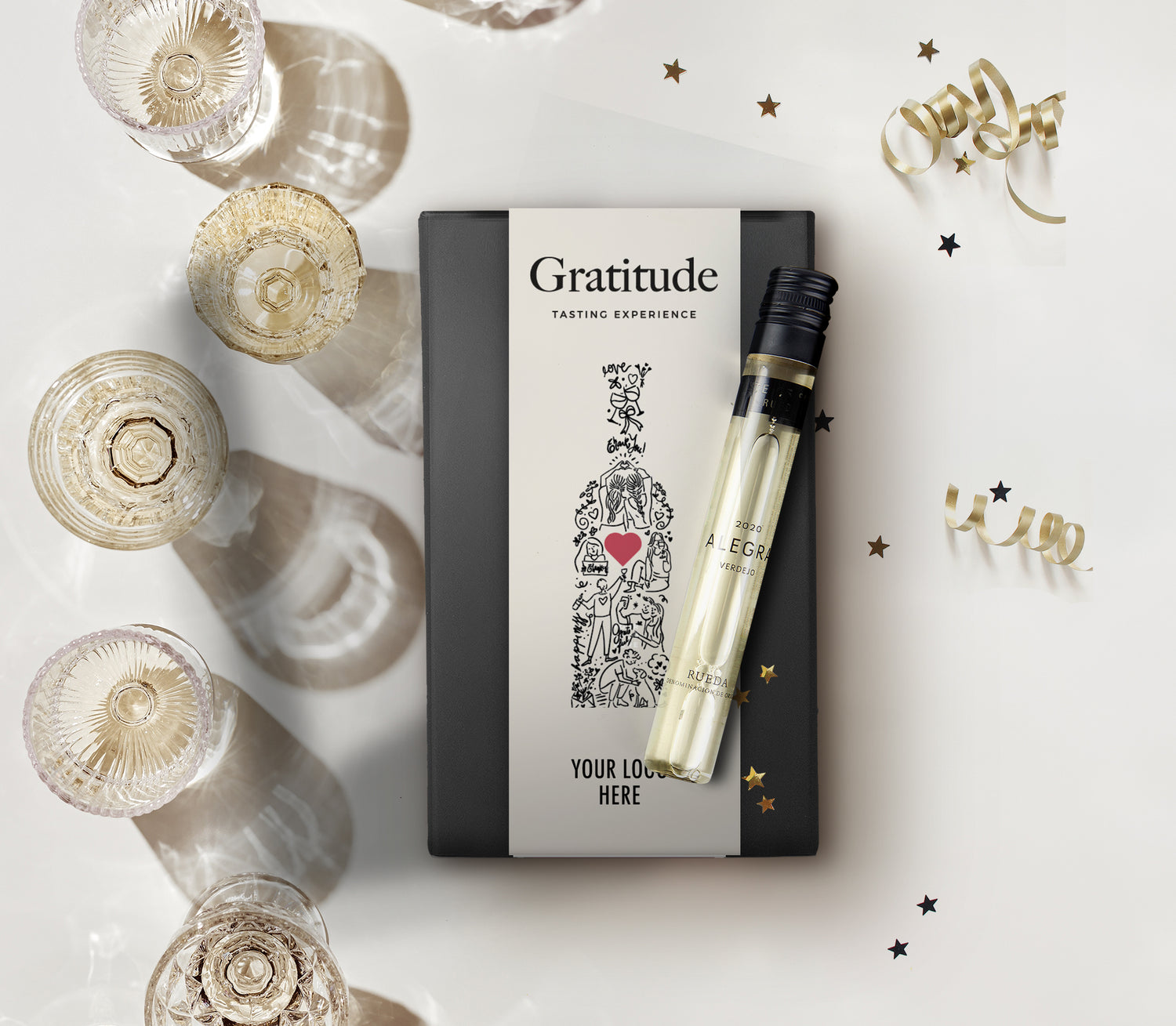 Wine tasting experience kit with glasses