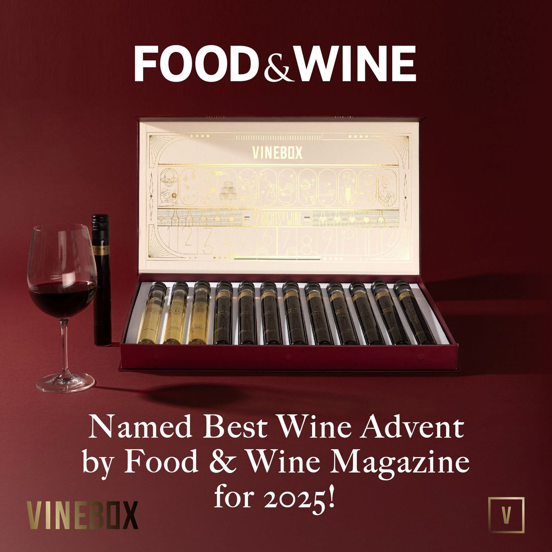 Vinebox 12 Nights Named Best Wine Advent Calendar of 2025 by Food & Wine Magazine