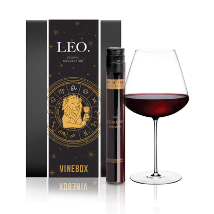 Vinebox Leo zodiac wine tasting box design packaging on a white background